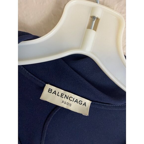 Balenciaga Women's Navy Blue 100% Silk Blouse - 34 (US 4) (Has Flaw) - Picture 3 of 15